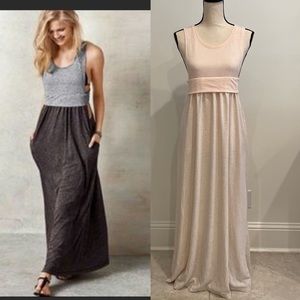 Victoria Secret Maxi Tank Cut Out color block pockets dress small